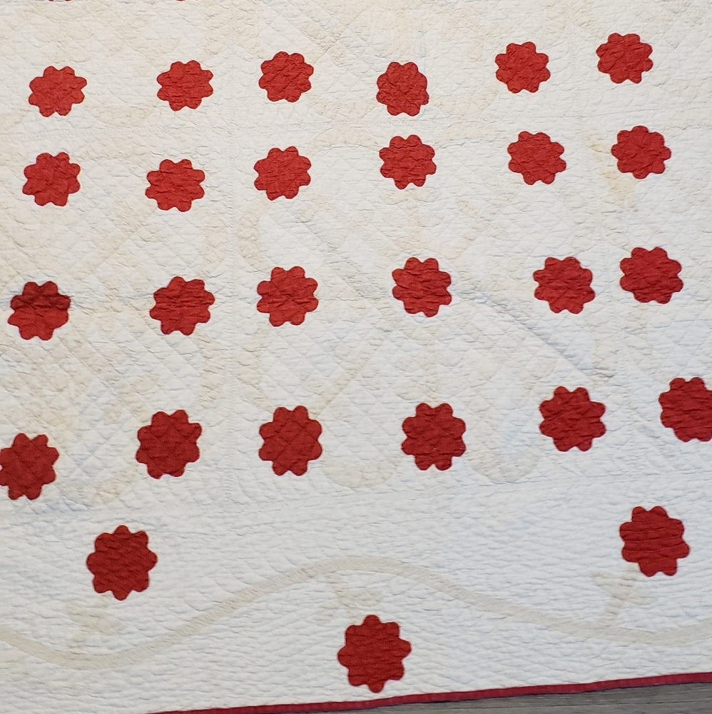 Quilt Floral 1890s 1900s Hand Made Quilt 70 x 70 inches ♥
